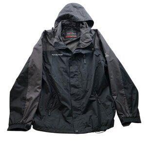 ZeroXposur Men’s XL Black Waterproof Windbreaker Jacket Hooded Coat